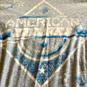 Grey and blue men’s American fighter xl